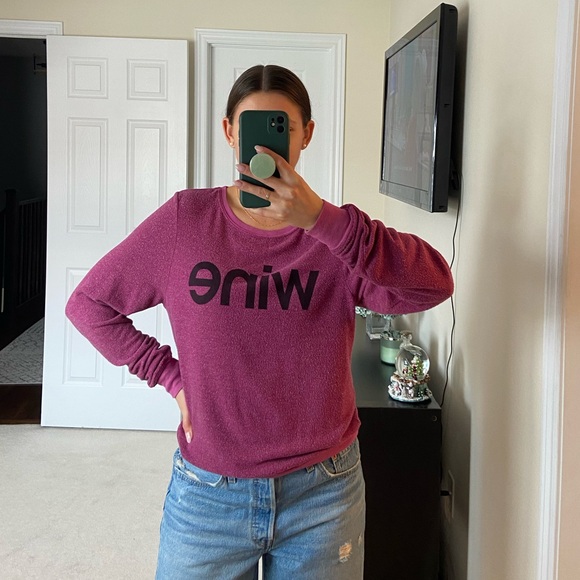 Wildfox XS long sleeve jumper ‘wine’ lover - Picture 1 of 5